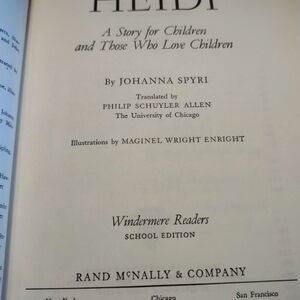 Heidi, 1954 Windemere Reading, Rand McNeil, School edition in great condition